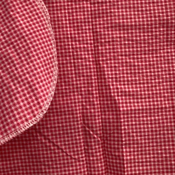 Lot Of 2 Seer Sucker Receiving Blankets Gender Neutral Red Check Handmade - Picture 3 of 4